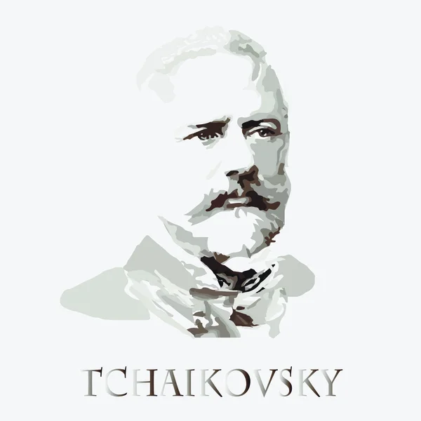 Compositor Pyotr Tchaikovsky. retrato vetorial — Vetor de Stock