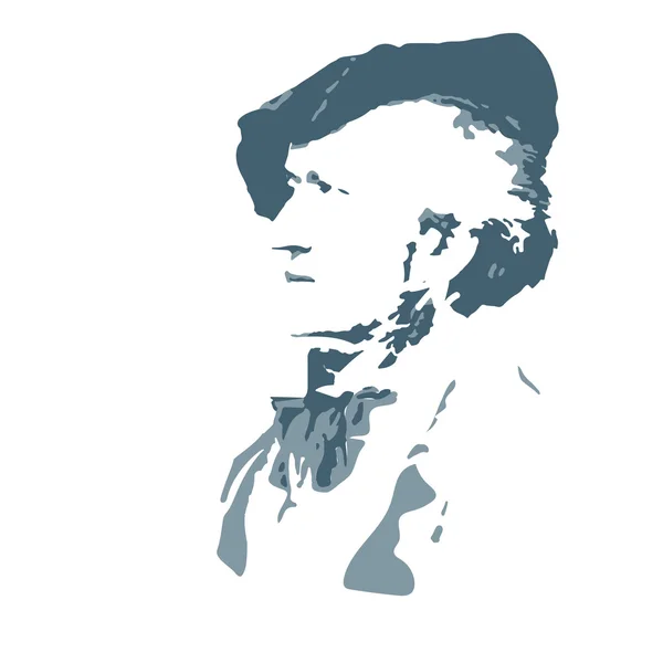 Compositor Richard Wagner. retrato de vector — Archivo Imágenes Vectoriales