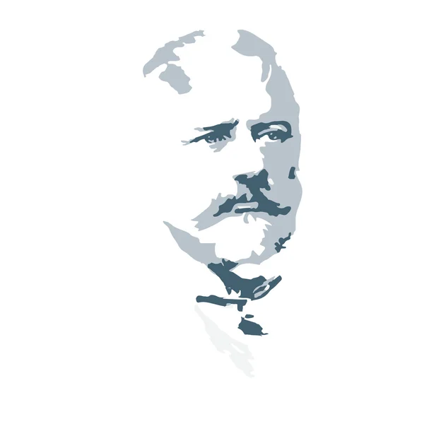 Compositor Pyotr Tchaikovsky. retrato vetorial — Vetor de Stock