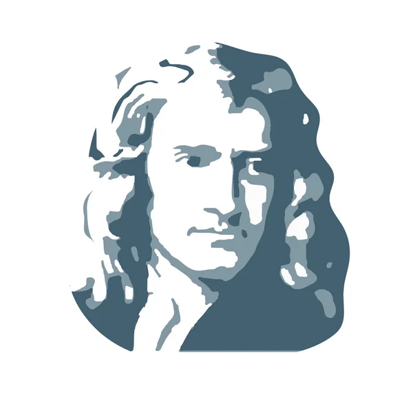 Isaac Newton, englantilainen fyysikko ja matemaatikko. Vektori . — vektorikuva