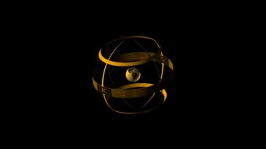 armillary Küre, animasyonlu bir segment. Yermerkezli sistemi