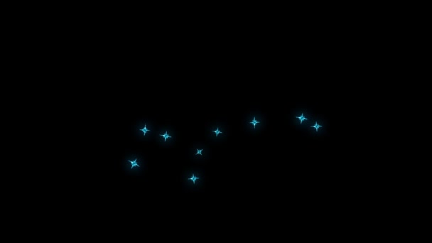 Animation constellation Virgo - Star and contours — Stock Video