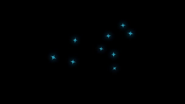 Анимационное созвездие Льва - Звезда и контуры — стоковое видео