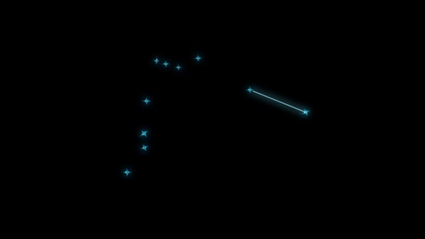 Ariesanimation constellation Aquarius - Star and contours — Stock Video