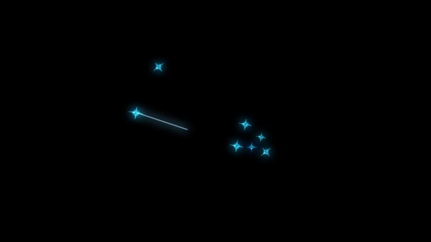 Ariesanimation constellation Taurus - Star and contours — Stock Video