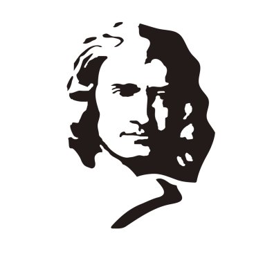 Isaac Newton, an English physicist and mathematician. Vector. clipart
