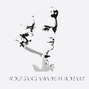 Composer Wolfgang Amadeus Mozart. vector portrait