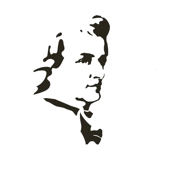 Componist Wolfgang Amadeus Mozart. vector portret — Stockvector