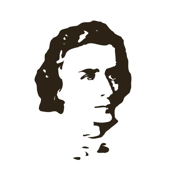 Compositor Chopin. retrato de vector — Vector de stock