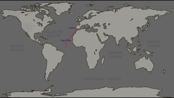 Die großen reisen um die welt - vasco da gama. — Stockvideo