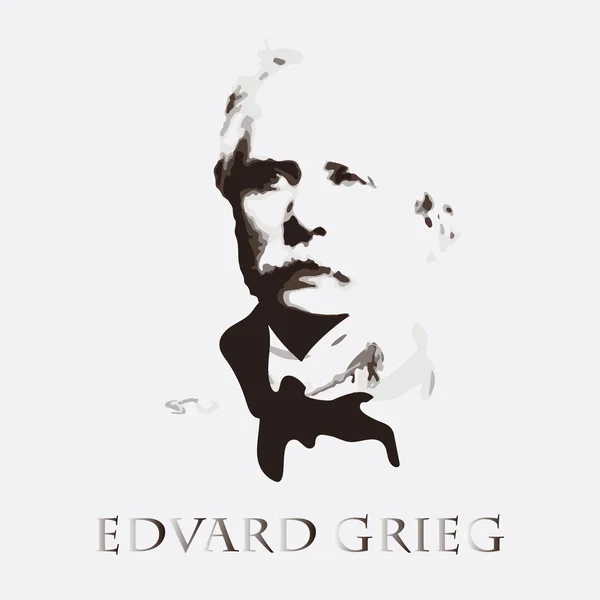 besteci Edvard Grieg. vektör portre