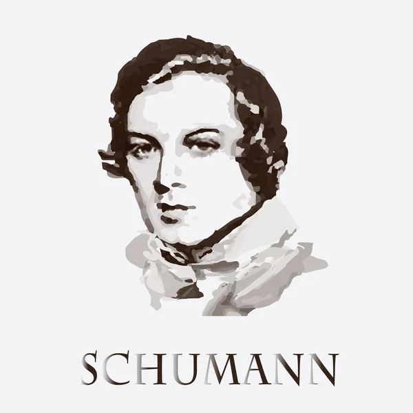 Besteci Robert Schumann. vektör portre