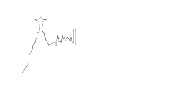Rio de Janeiro. Vista da cidade. cidade silhueta tinta desenho, animação — Vídeo de Stock