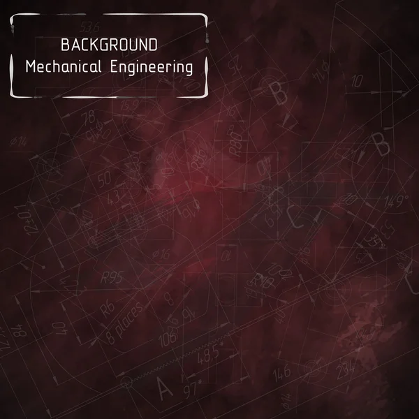 Makine Mühendisliği çizimler üzerinde kırmızı yazı tahtası