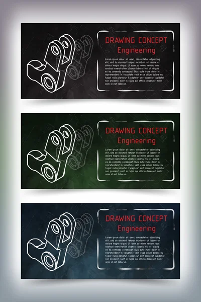 Makine Mühendisliği çizimler üzerinde yazı tahtası.