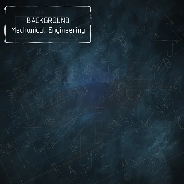 Makine Mühendisliği çizimler üzerinde mavi yazı tahtası