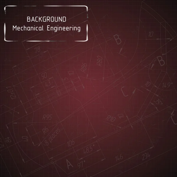 Makine Mühendisliği çizimler üzerinde kırmızı yazı tahtası
