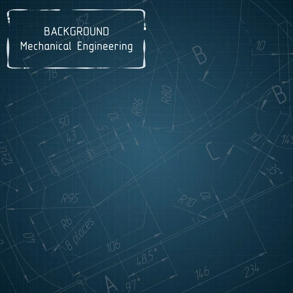 Makine Mühendisliği çizimler üzerinde mavi yazı tahtası