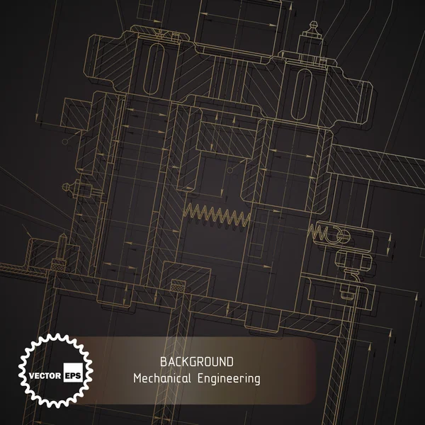 Makine mühendisliği çizimleri karanlık arka plan