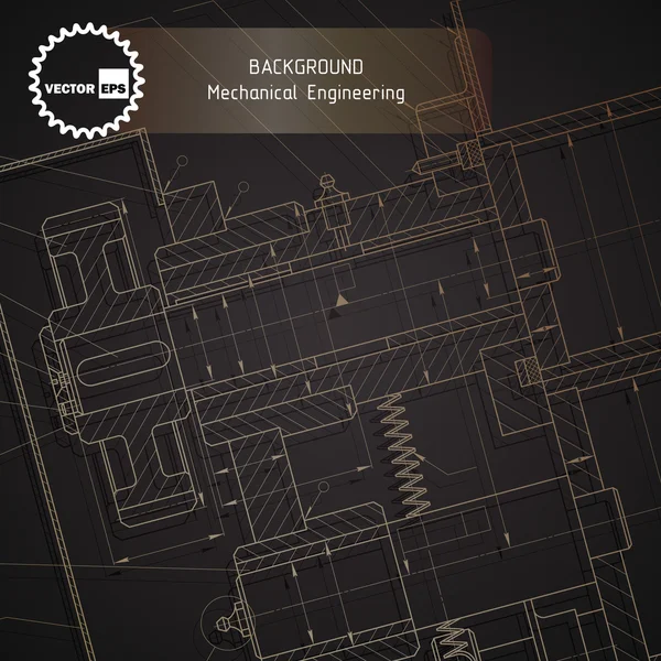Makine mühendisliği çizimleri karanlık arka plan