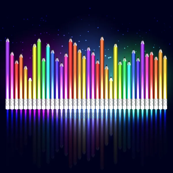 Colored pencils equalizer — Stock Vector