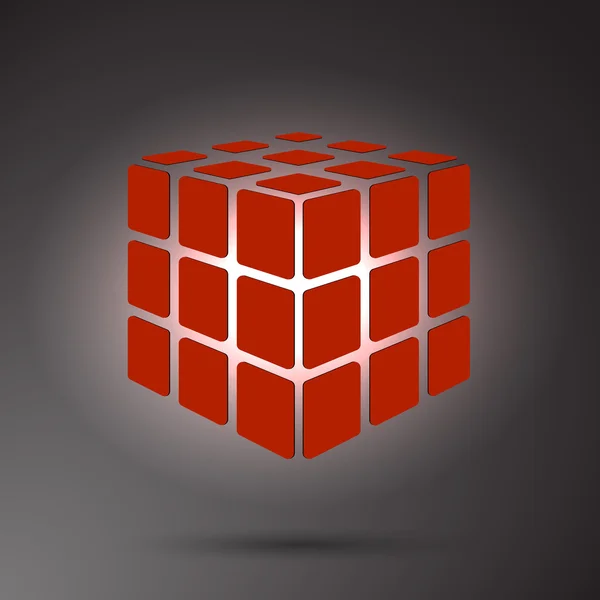 Rode cube 3D-vector — Stockvector