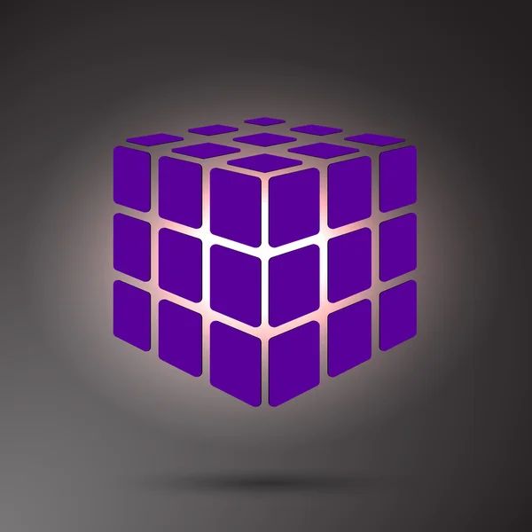 Vecteur 3D cube violet — Image vectorielle