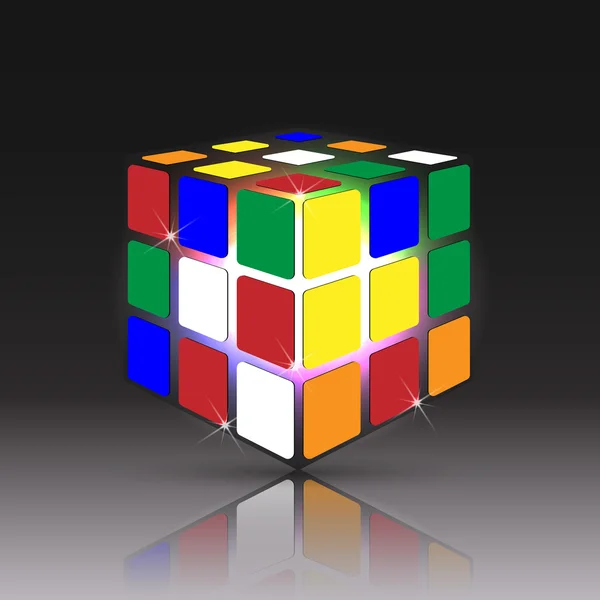 Çok renkli küp 3B vektör