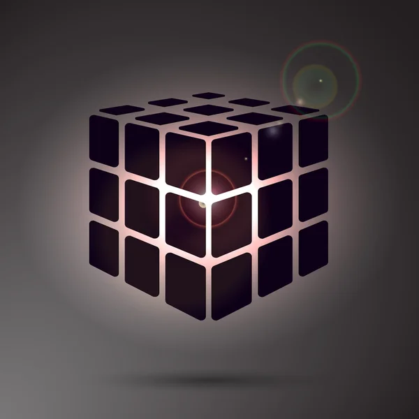 Vecteur 3D cube noir — Image vectorielle