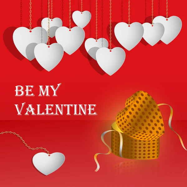 Valentines gifting doos met wit hart — Stockvector