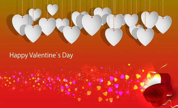 Küçük kalpler ile kutu hediye Sevgililer