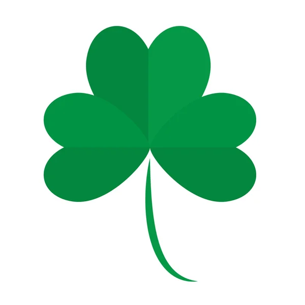 Yeşil yonca yaprağı vektör Illustration. St. Patrick'ın gün sembolü. Düz tasarım