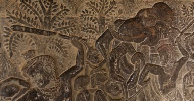 Angkor Wat bir fil ile bir savaş sahnesi gösterilen adlı kısma