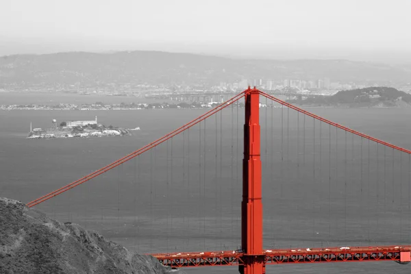 Alcatraz i most Golden Gate — Zdjęcie stockowe