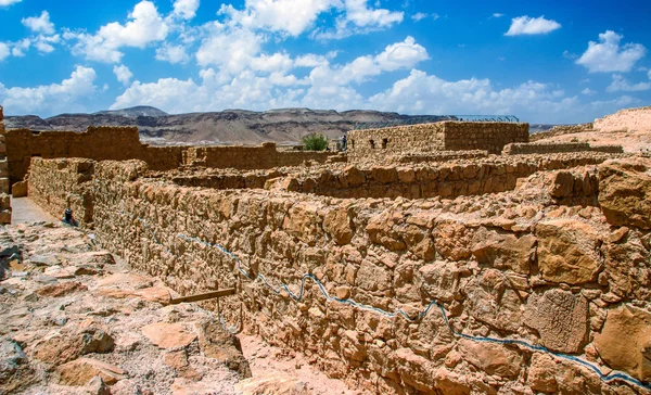 Wewnątrz ruiny twierdzy Masada w Izraelu — Zdjęcie stockowe