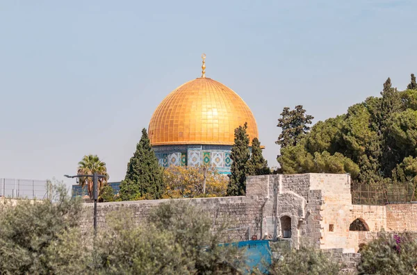 Vista Mezquita Aqsa Monte Del Templo Ciudad Vieja Jerusalén Israel — Foto de Stock