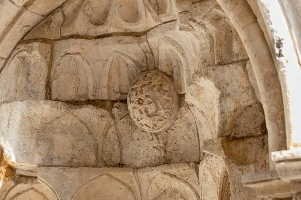 Dekoracyjny Kamienny Rzeźbiarstwo Ulicy Pitnej Fontanny Wad Hagai Ulicy Muzułmańskiej — Zdjęcie stockowe