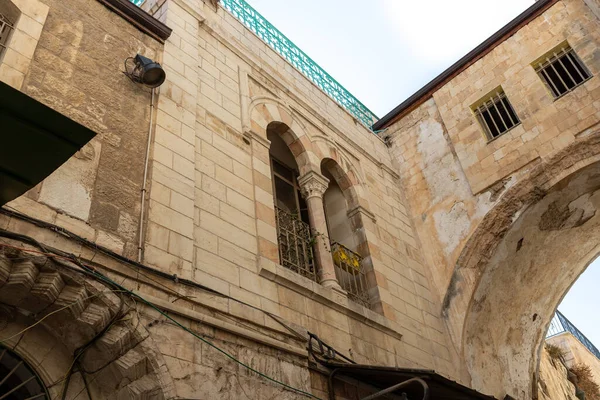 Calle Arqueada Dolorosa Ciudad Vieja Jerusalén Israel — Foto de Stock