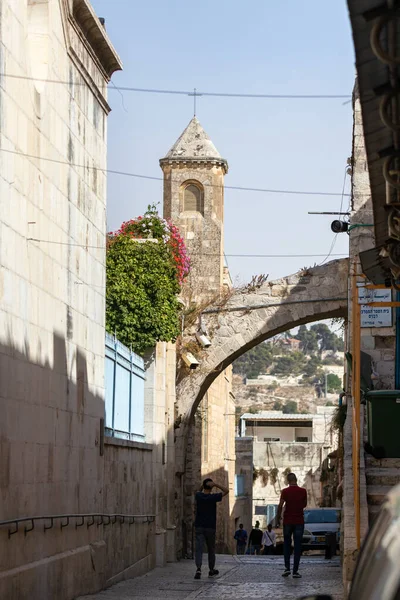 イスラエル エルサレム2020年10月24日 イスラエル エルサレム旧市街のドロローサ通りの収容所教会 — ストック写真