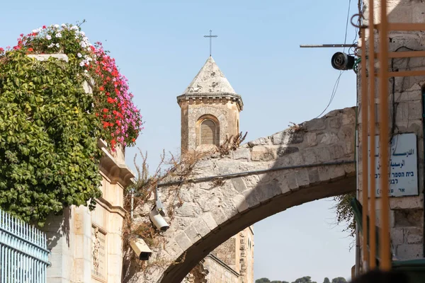 Kerk Van Veroordeling Aan Dolorosa Straat Oude Stad Jeruzalem Israël — Stockfoto