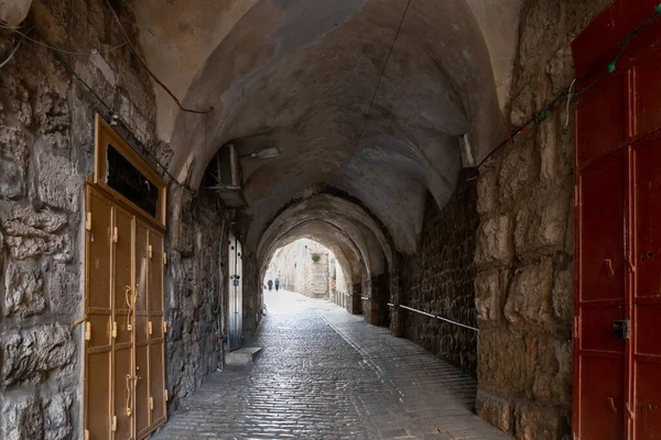 Calle Lions Gate Cerca Puerta Del León Antigua Ciudad Jerusalén — Foto de Stock