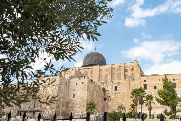 Walls Temple Mount Aqsa Mosque Old Town Jerusalem Israel — Stock Photo, Image