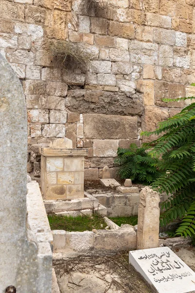 Antiguo Cementerio Musulmán Abandonado Fuera Del Monte Del Templo Cerca — Foto de Stock