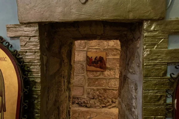 Betlemme Israele Dicembre 2020 Interno Della Grotta Dei Pastori Nel — Foto Stock