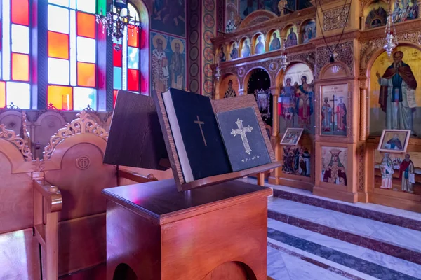 Bethléem Israël Décembre 2020 Intérieur Église Orthodoxe Honneur Cathédrale Très — Photo