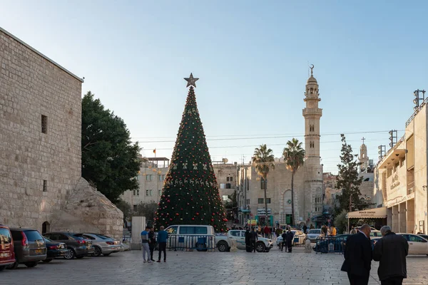 Belén Israel Diciembre 2020 Árbol Navidad Decorado Para Celebración Navidad — Foto de Stock