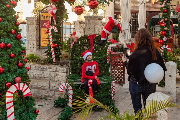 Haifa Israel Diciembre 2020 Los Visitantes Son Fotografiados Cerca Del — Foto de Stock