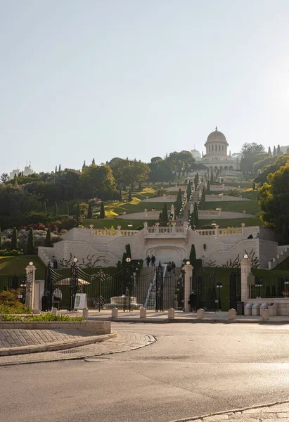 Haïfa Israël Décembre 2020 Rue Sderot Ben Gourion Jardin Bahai — Photo