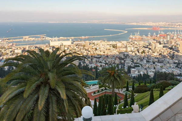 Vista Terraço Superior Jardim Bahai Para Uma Parte Jardim Bahai — Fotografia de Stock