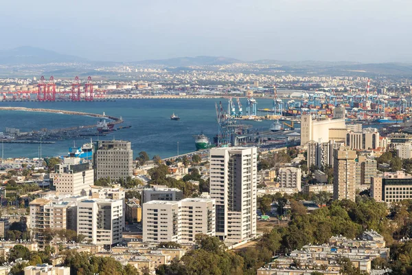 Haifa Israël Januari 2021 Uitzicht Van Berg Karmel Naar Het — Stockfoto